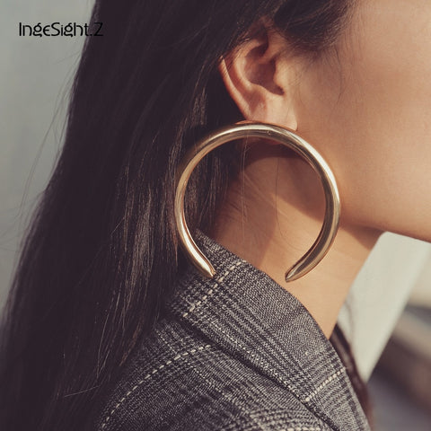 Thick Tube Round Circle Earrings