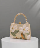 Gold Sequin Floral Evening Clutch