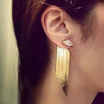 Statement Fashion Metallic Long Dangle Tassel Earrings For Women bijoux Etrendy fashion party jewelry wholesale